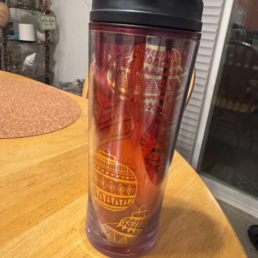 2015 - STARBUCKS 16 FL OZ TALL COFFEE MUG GOLD CHRISTMAS BULBS DESIGN nwot